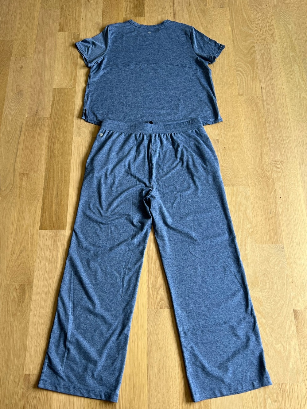 Zella Restore Soft Matching Set Blue Tempest Large Tee + Drawstring Pants, Large - Picture 3 of 10